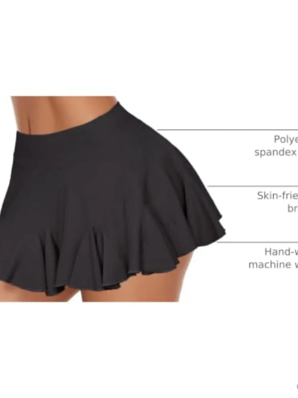 Women's High Waist Pleated Mini Skirt Ruffle Hem Skater A-Line Party